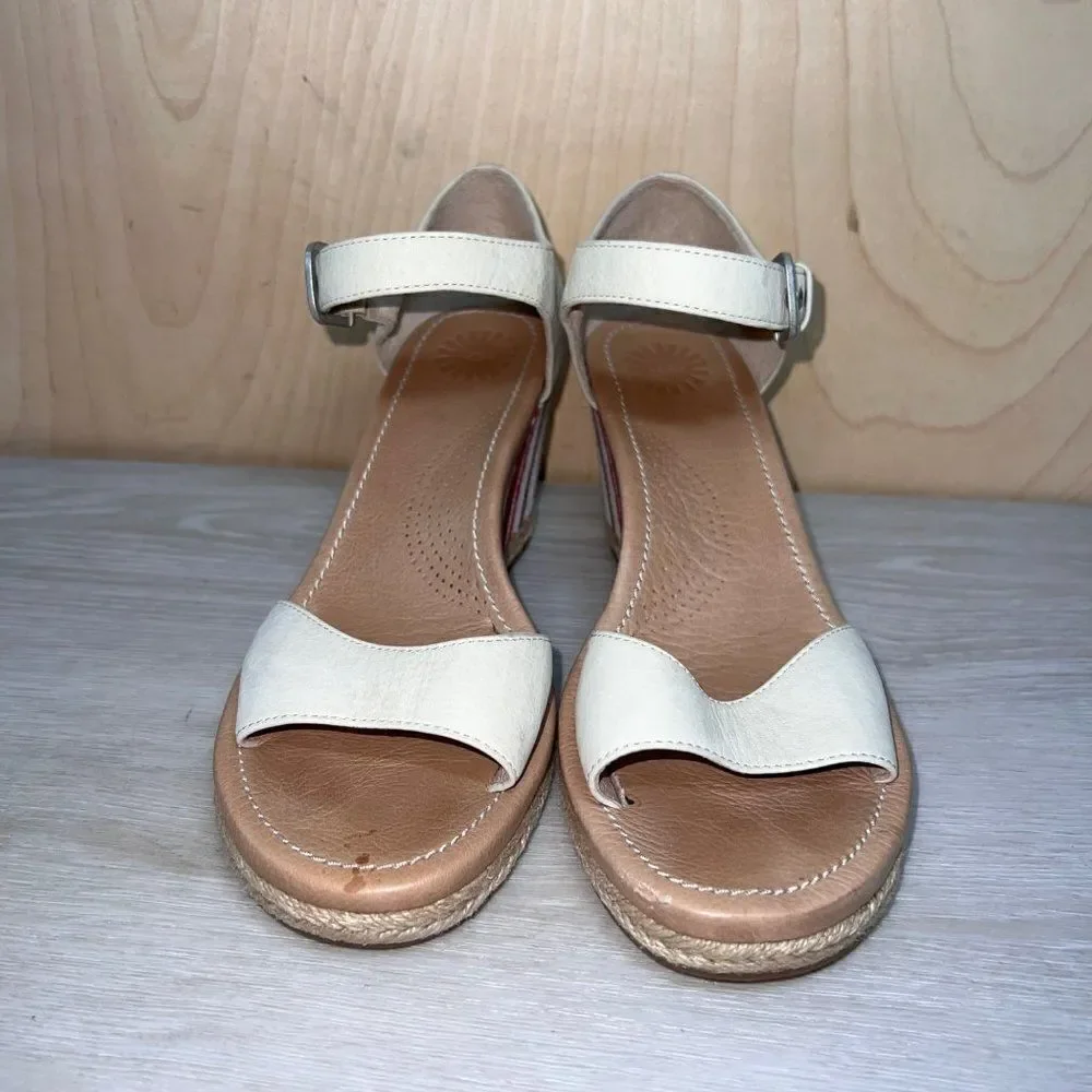 UGG Australia‎ Atasha Wedge Cream Nubuck 1003405 Women's 9